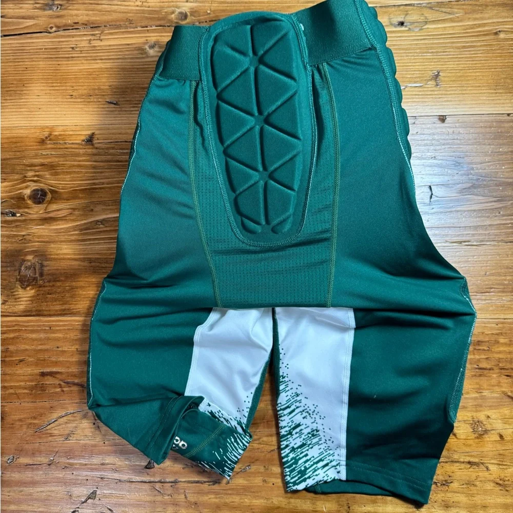 adidas Adult Techfit 5 Pad Integrated Padded Compression Football Girdle Green M
